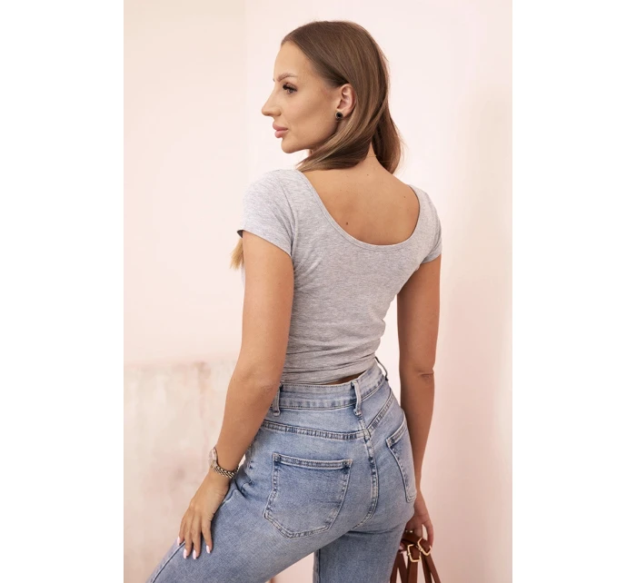 Dámska klasická bavlnená blúzka s krátkymi rukávmi modrá