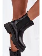 Zateplené kotníkové boty na zip Černé model 21708977 - Boto Zateplené kotníkové boty na zip Černé model 21708977 - Boto