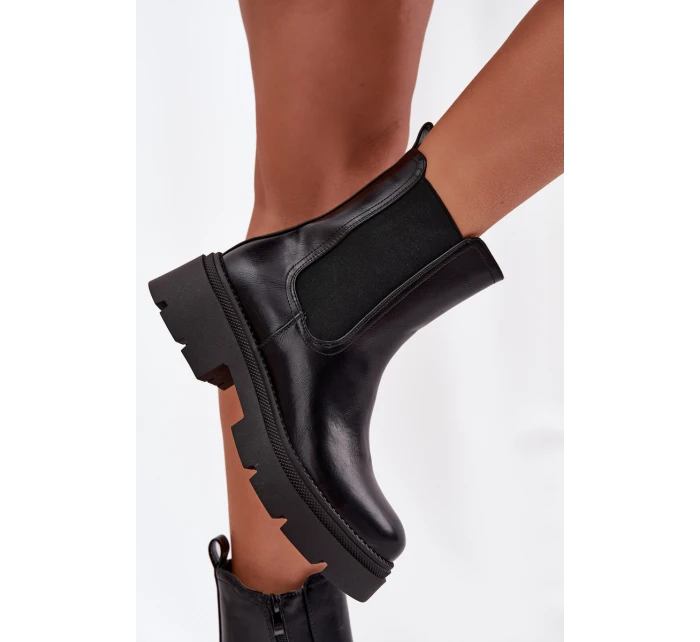 Zateplené kotníkové boty na zip Černé model 21708977 - Boto Zateplené kotníkové boty na zip Černé model 21708977 - Boto