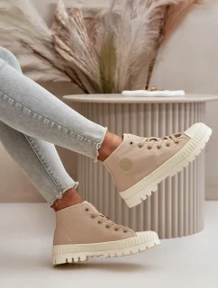 Dámske vysoké členkové tenisky Big Star Beige