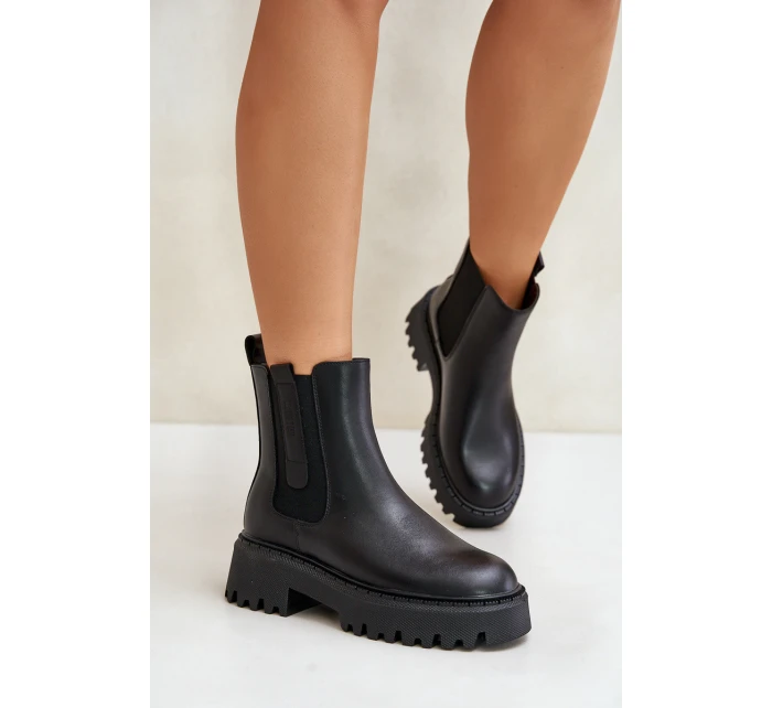 Kožená členková obuv OO274A386 čierna - Big Star