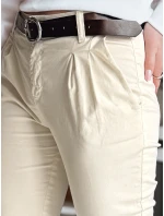 Dámske nohavice chinos s opaskom MODELA light beige FashionStreet UY2570 Dámske nohavice chinos s opaskom MODELA light beige FashionStreet UY2570