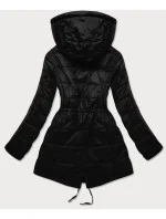 Čierna a hnedá obojstranná dámska bunda (W556)