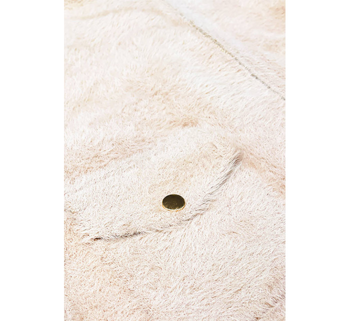 Krátka vlnená bunda typu "alpaka" v ecru farbe (553)