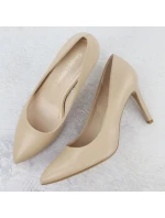 Béžové lodičky na jehlovém podpatku Sergio model 22013077 - LEONE