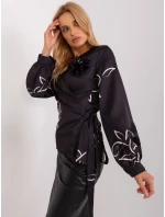 Dámská halenka LK BZ model 21755601 Černá vzor - FPrice Dámská halenka LK BZ model 21755601 Černá vzor - FPrice