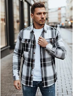Pánská kostkovaná košile černobílá  model 22128486 - FashionStreet