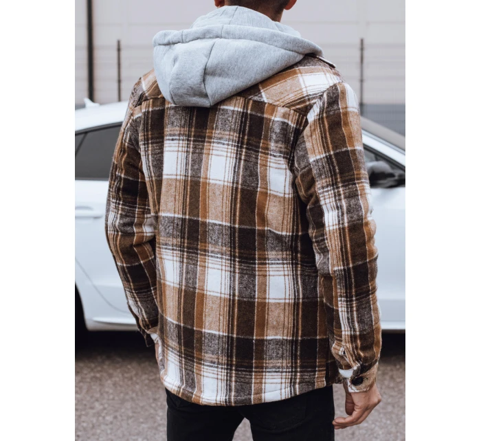 FashionStreet béžová pánska bunda s kapucňou TX4960 FashionStreet béžová pánska bunda s kapucňou TX4960