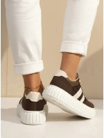 Dámske kožené tenisky na hrubej platforme hnedej farby FashionStreet ZY1392 Dámske kožené tenisky na hrubej platforme hnedej farby FashionStreet ZY1392