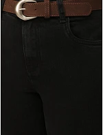 Jeansy damskie z wysokim stanem i paskiem czarne model 22365053 - FashionStreet Jeansy damskie z wysokim stanem i paskiem czarne model 22365053 - FashionStreet