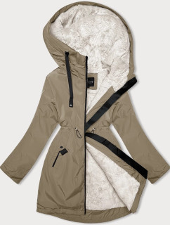 Dámska zimná bunda v ťavej farbe s kožušinovou podšívkou Glakate (H-2978)