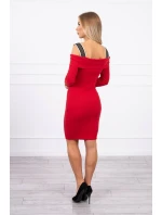 Šaty so širokými ramienkami červené