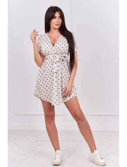 Šaty s bodkami vo farbe ecru Šaty s bodkami vo farbe ecru