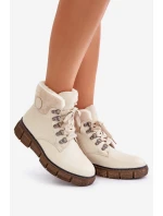 Damskie Ocieplane Botki Trapery Na Zamek Beżowe Mevanisa Damskie Ocieplane Botki Trapery Na Zamek Beżowe Mevanisa