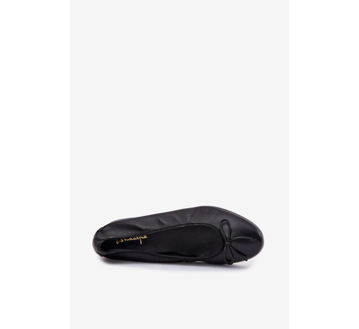 Skórzane Baleriny Damskie Maciejka P6800-01 Czarne
