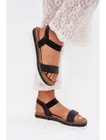 Dámské Sandály S Pletením Na Ozdobené Platformě Černé model 21703728 - Boto Dámské Sandály S Pletením Na Ozdobené Platformě Černé model 21703728 - Boto