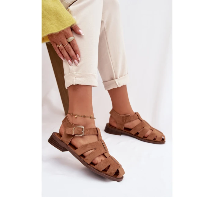 Dámské sandály Římské s Zlatým přezkou Camel Janessa