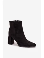 Dámske členkové čižmy na podpätku Inessa - čierne Dámske členkové čižmy na podpätku Inessa - čierne