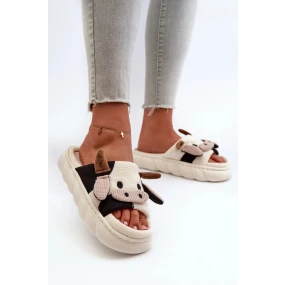 Dámske papuče BG178 model 198730 Ecru - Krok vo veľkom štýle Dámske papuče BG178 model 198730 Ecru - Krok vo veľkom štýle