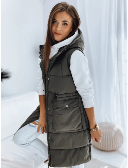Dámská prošívaná vesta zelená Dstreet model 21966347 - FashionStreet Dámská prošívaná vesta zelená Dstreet model 21966347 - FashionStreet