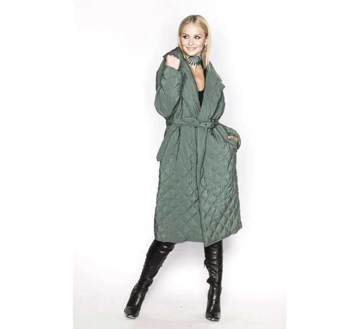 Zelená prešívaná bunda s golierom (AG8-8010) Zelená prešívaná bunda s golierom (AG8-8010)