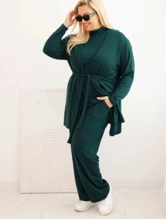 Dámský komplet Plus Size model 21399776 tmavě zelený - K-Fashion