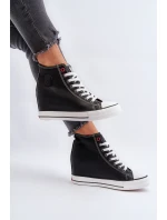 Trampki Damskie Na Koturnie Cross Jeans NN2R4005 Czarne