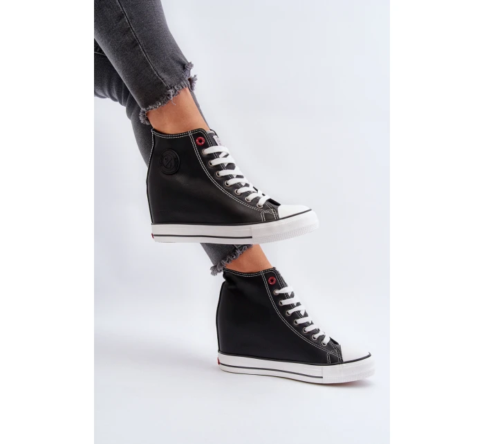 Trampki Damskie Na Koturnie Cross Jeans NN2R4005 Czarne