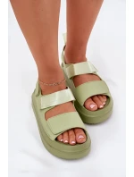 Sandały Damskie Na Platformie Z Rzepami Zielone Nitepira Sandały Damskie Na Platformie Z Rzepami Zielone Nitepira