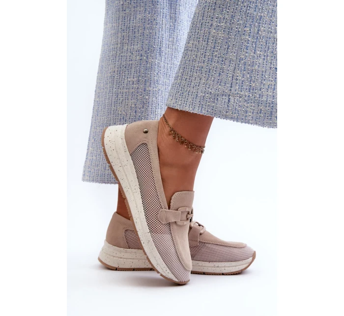 Dámske semišové mokasíny D&A Beige Dámske semišové mokasíny D&A Beige