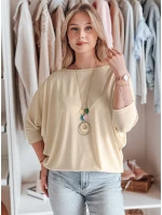 Dámska oversize maslová blúzka s príveskom LUZVIA béžová FashionStreet RY2773 Dámska oversize maslová blúzka s príveskom LUZVIA béžová FashionStreet RY2773