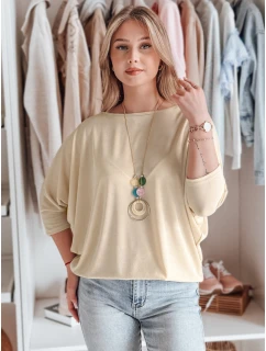 Dámská máslová halenka oversize s přívěskem béžová Dstreet model 21985619 - FashionStreet