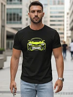 Pánske tričko s potlačou auta čierne FashionStreet NX5015R