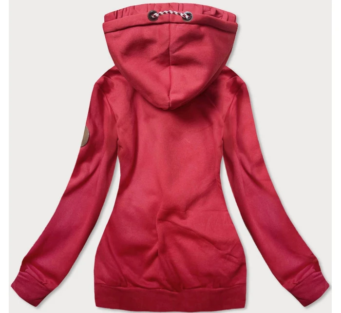 Červená dámska mikina s ozdobnou kapucňou (AMG725-2)