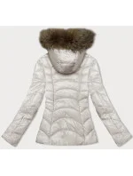 Dámska prechodná prešívaná bunda s kapucňou Glakate ecru (LU-2202)