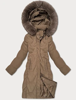 Dámska zimná bunda s kapucňou J Style camel (16M9201-84)