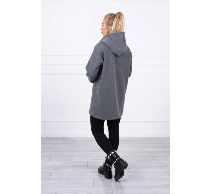 Zateplená mikina s kapucňou v grafitovej farbe Zateplená mikina s kapucňou v grafitovej farbe