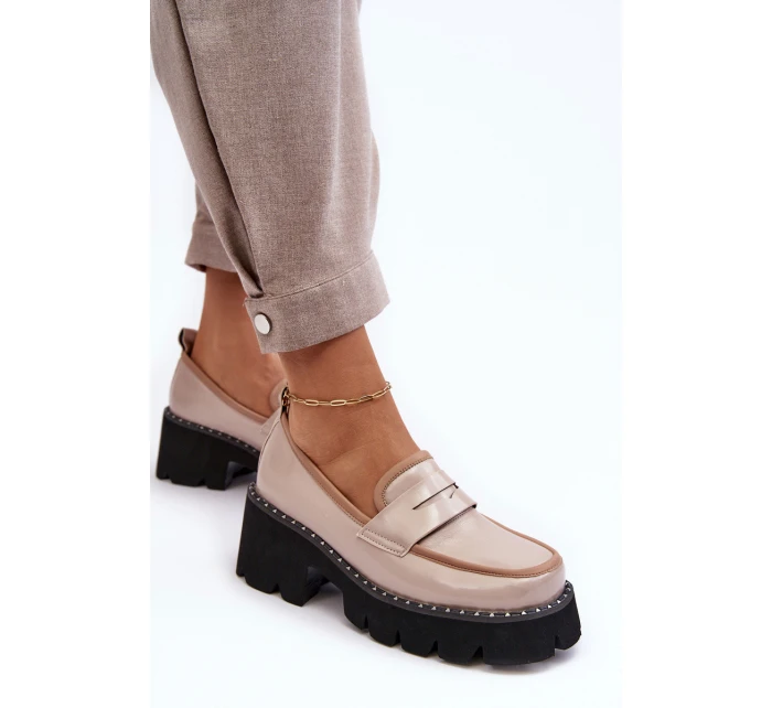 Dámské kožené mokasíny D&A model 21636749 béžové - S.Barski