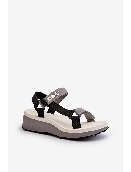 Dámské sandály na platformě a Big Star šedé model 21652812 - Big Star Shoes