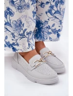 Dámské Kožené Mokasíny se Zlatým  model 21691946 - VINCEZA