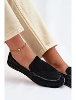 Dámské mokasiny z přírodního semiše Big Star TT274209 Černé