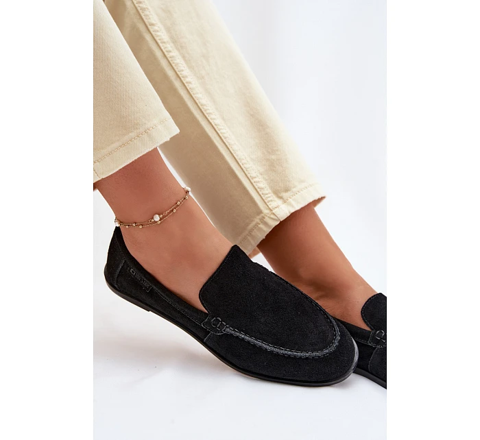 Dámské mokasiny z přírodního semiše Big Star TT274209 Černé