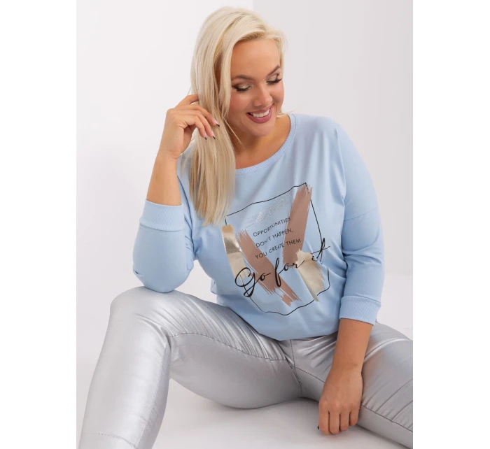 Bluzka RV BZ model 19349290 jasny niebieski - FPrice Bluzka RV BZ model 19349290 jasny niebieski - FPrice