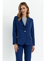 K141 Sako s dvojitým vreckom a klopou - tmavomodré