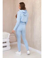 Súprava so širokými rebrami modrej farby