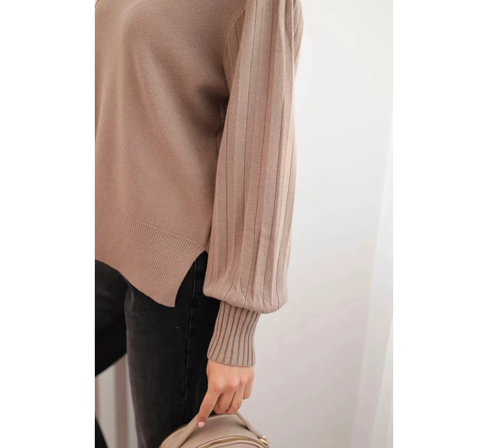 Dámsky viskózový sveter s dlhým rukávom a bočným rozparkom Fango Dámsky viskózový sveter s dlhým rukávom a bočným rozparkom Fango