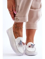 Dámské prolamované kožené mokasíny Bílé model 21618157 - EVENTO