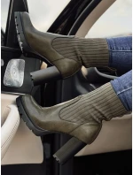 dámské kozačky s vysokým podpatkem zelené Dstreet model 21981372 - FashionStreet