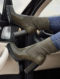 DOMVIBE dámske čižmy na vysokom podpätku zelené FashionStreet ZY0517