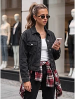 Dámská džínová přechodová bunda, černá, FashionStreet TY6012 Dámská džínová přechodová bunda, černá, FashionStreet TY6012